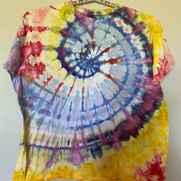 Ice Spiral Tie Dye T-Shirt Yellow and Blue Size 3XL - Picture 7 of 8